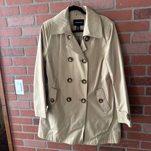 London Fog Women's Beige Double-Breasted Trench Coat